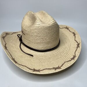 Sunbody Cowboy Hat Kids Cattleman Handmade Guatamala Palm Barbed Wire hgkc